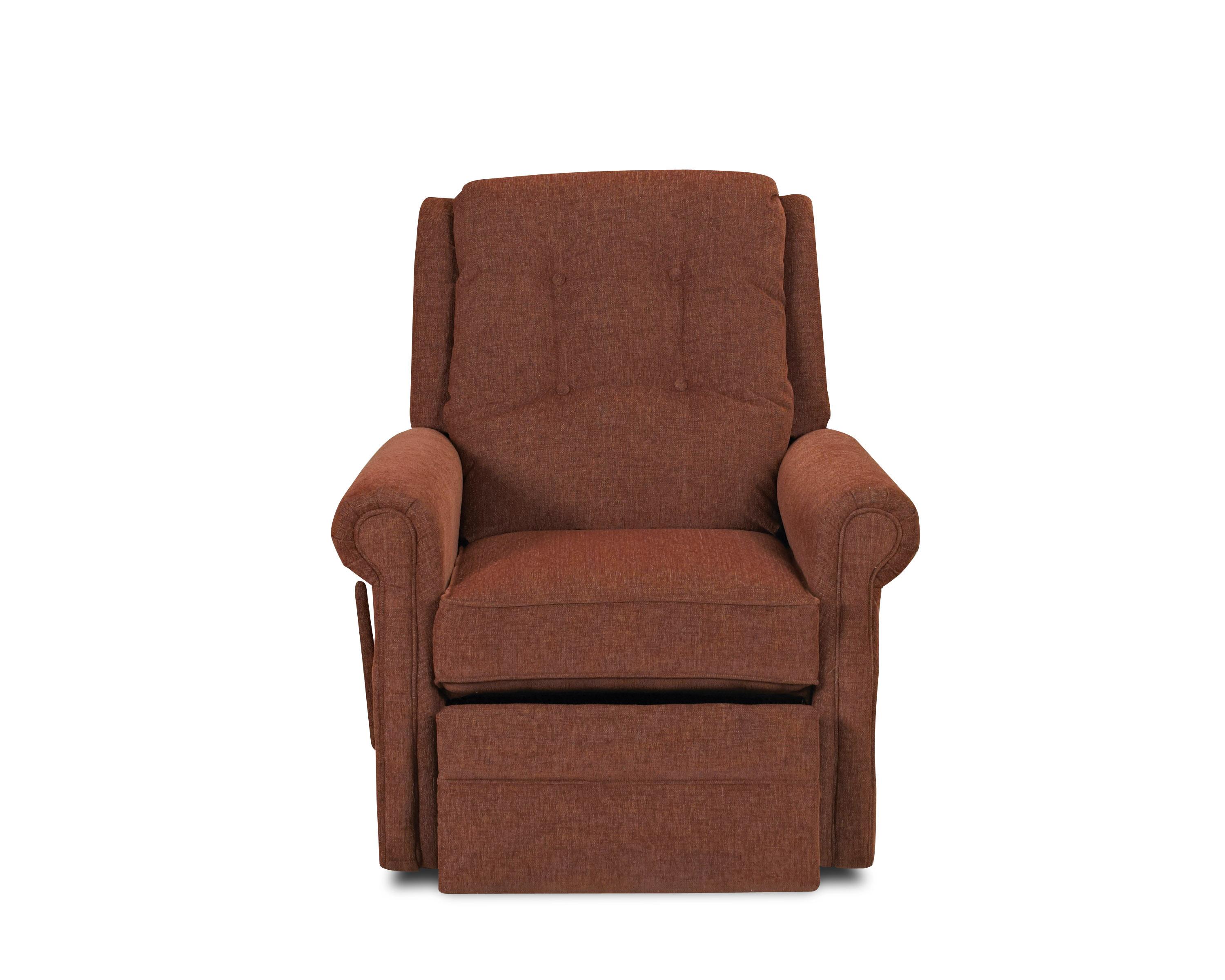 Klaussner Sand Key Transitional Manual Reclining Chair with Rolled Arms
